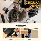 ButtonwoodNest Cozy Cat Desk Bed, Sunken Foldable Cat Hammock with 2 Cushions Dual-Sided Reversible