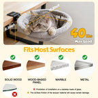 ButtonwoodNest Cozy Cat Desk Bed, Sunken Foldable Cat Hammock with 2 Cushions Dual-Sided Reversible