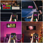 Programmable LED Sign Devil Eyes Display for Windshield with Customizable DIY Scrolling Text Patterns Animations