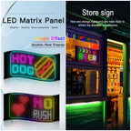 Programmable LED Sign Devil Eyes Display for Windshield with Customizable DIY Scrolling Text Patterns Animations