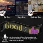 Programmable LED Sign Devil Eyes Display for Windshield with Customizable DIY Scrolling Text Patterns Animations