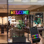 Programmable LED Sign Devil Eyes Display for Windshield with Customizable DIY Scrolling Text Patterns Animations