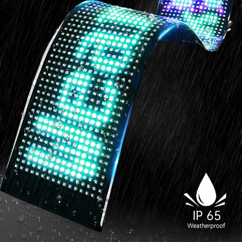 Programmable LED Sign Devil Eyes Display for Windshield with Customizable DIY Scrolling Text Patterns Animations