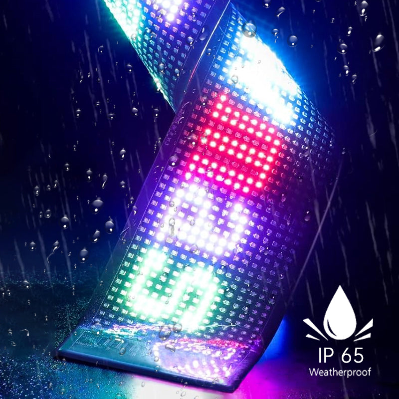 Programmable LED Sign Devil Eyes Display for Windshield with Customizable DIY Scrolling Text Patterns Animations