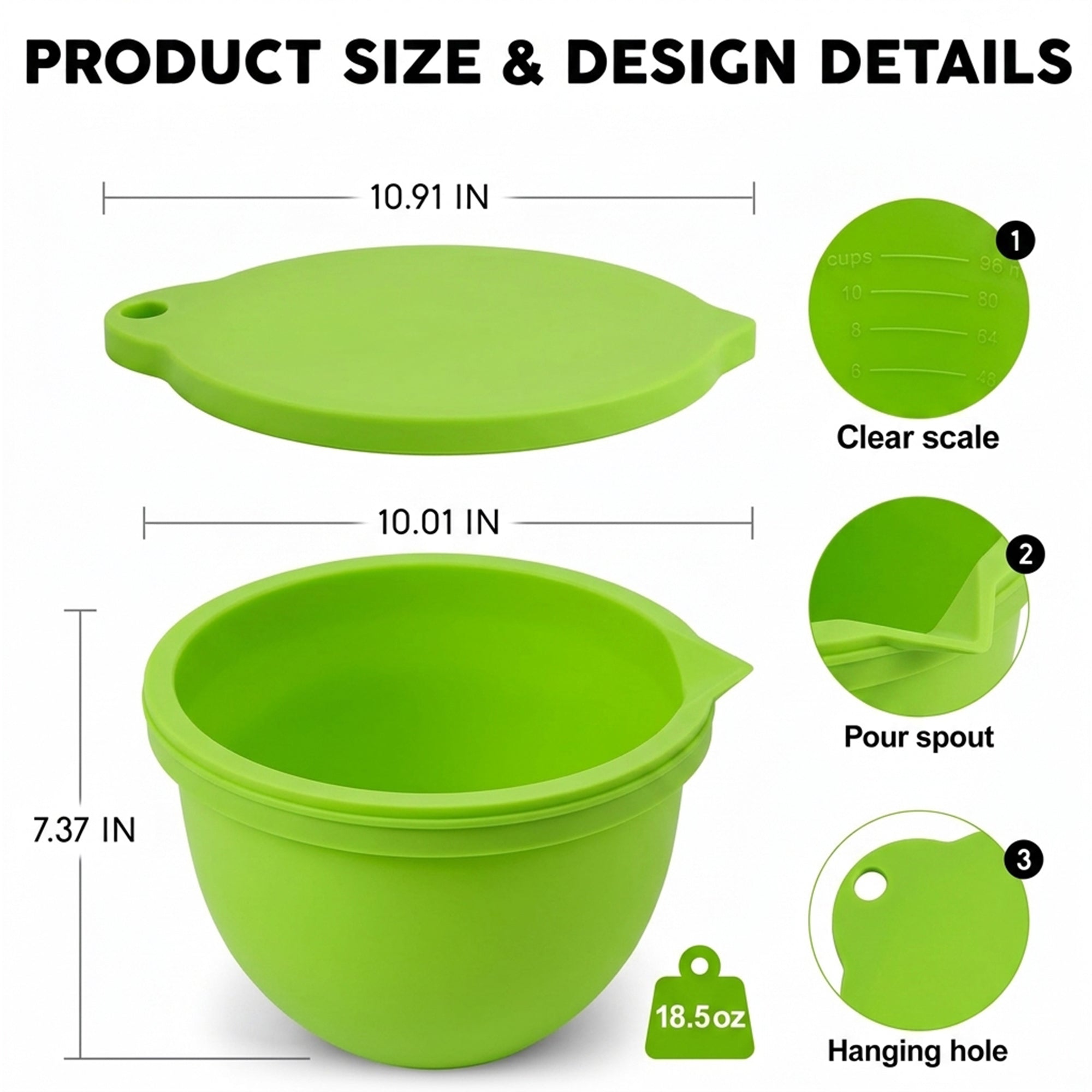 BPA-Free Food Grade Silicone Bowl Liner with Lid for Kitchenaid Stand Mixer Tilt-Head 4.5-5 Qt Salad Mixing Bowl, Thick Non-Stick Odor-Free, Ideal for Ice Cream Maker Baking Meal Prep