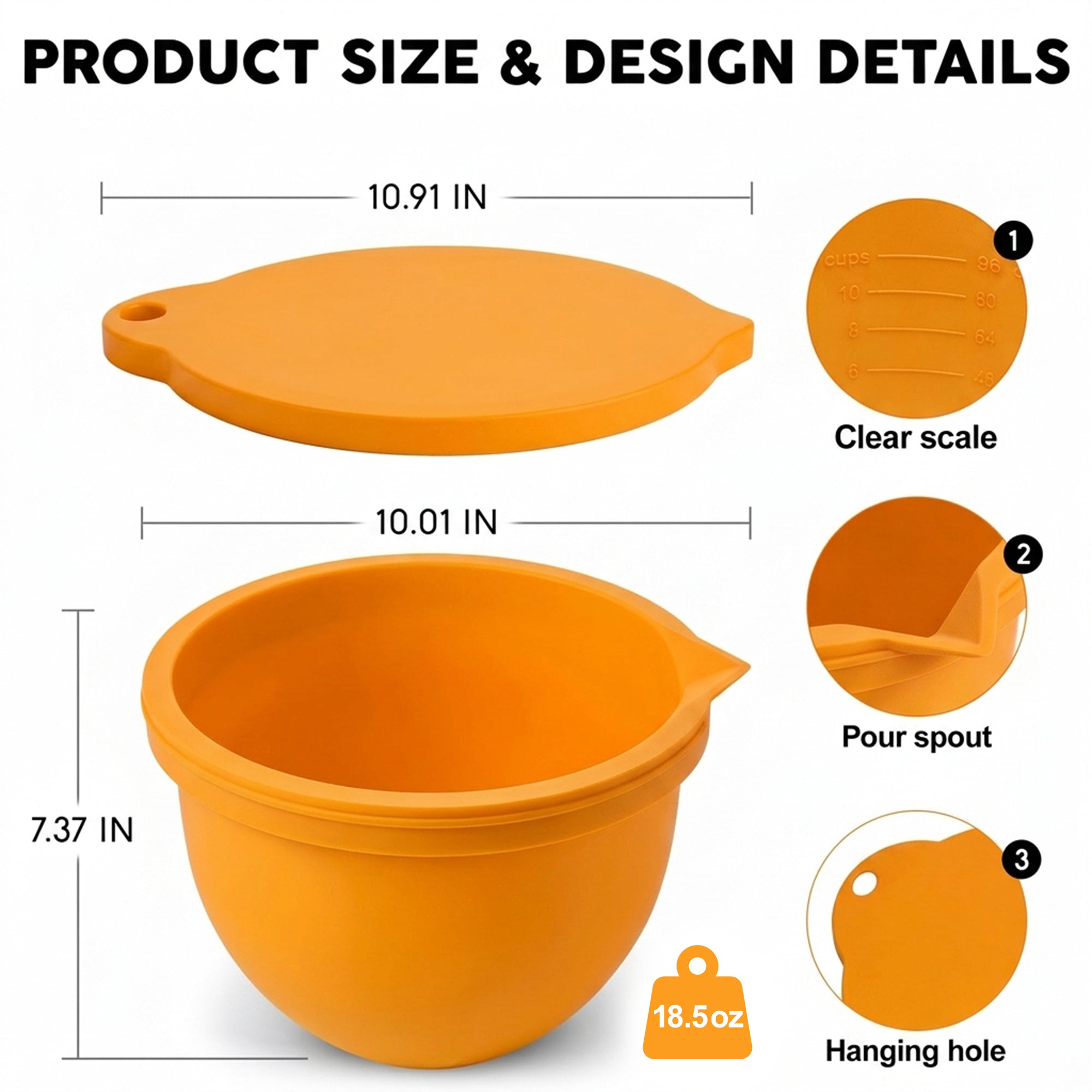 BPA-Free Food Grade Silicone Bowl Liner with Lid for Kitchenaid Stand Mixer Tilt-Head 4.5-5 Qt Salad Mixing Bowl, Thick Non-Stick Odor-Free, Ideal for Ice Cream Maker Baking Meal Prep