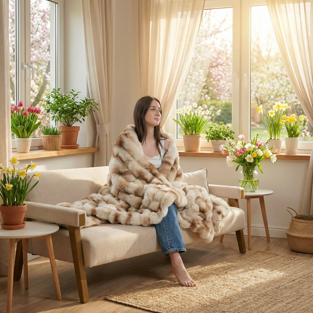 Bubble Faux Fur Blanket