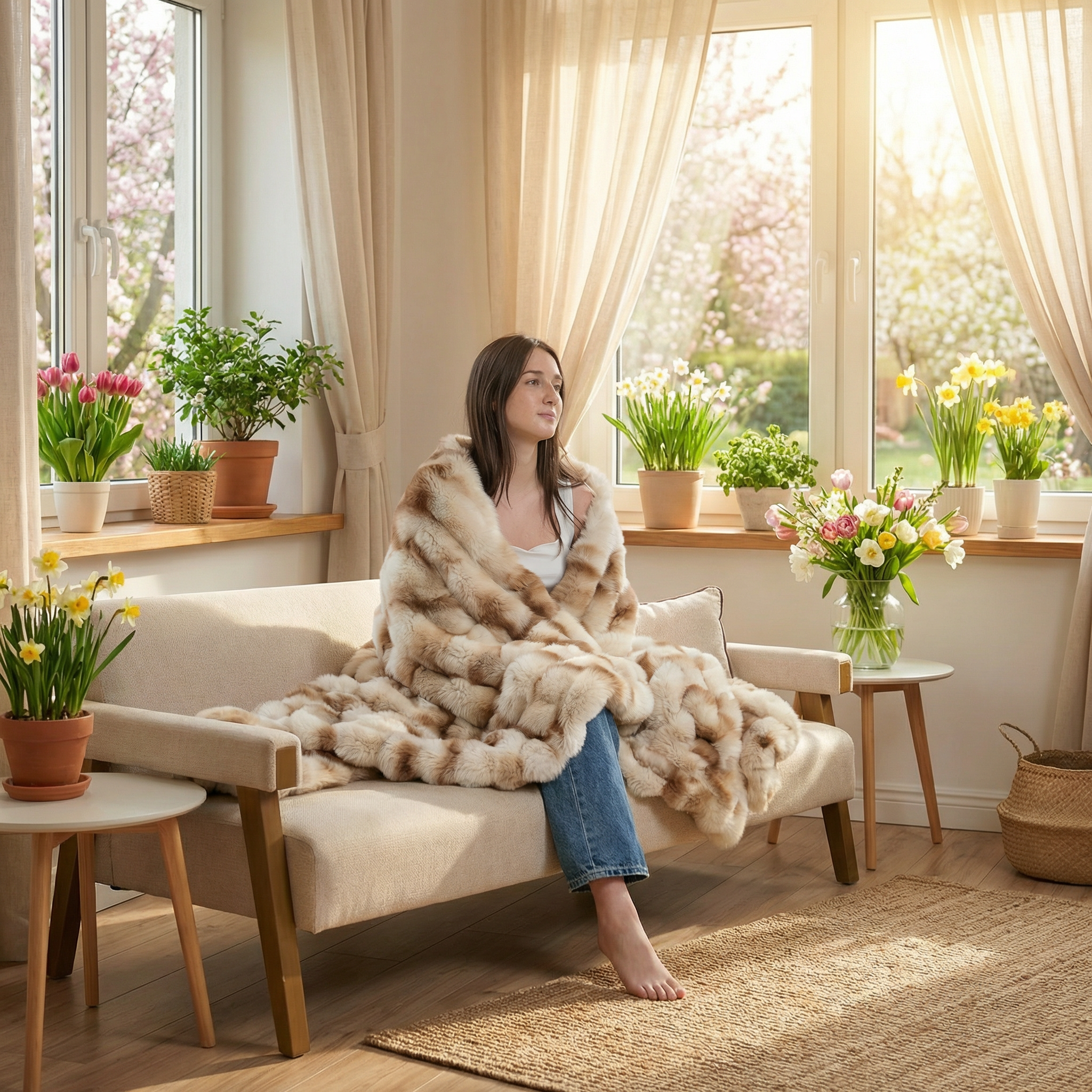 Bubble Faux Fur Blanket