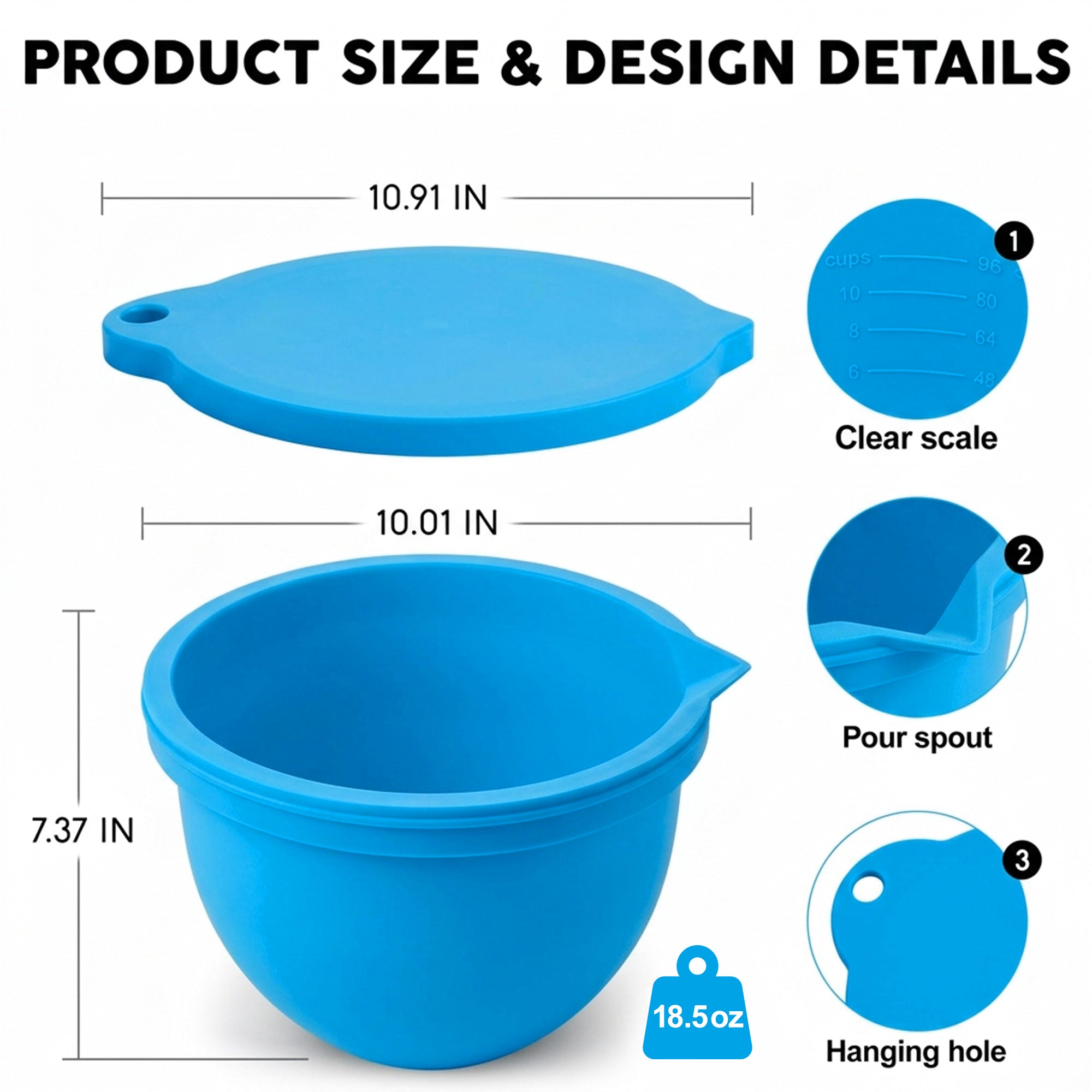 BPA-Free Food Grade Silicone Bowl Liner with Lid for Kitchenaid Stand Mixer Tilt-Head 4.5-5 Qt Salad Mixing Bowl, Thick Non-Stick Odor-Free, Ideal for Ice Cream Maker Baking Meal Prep