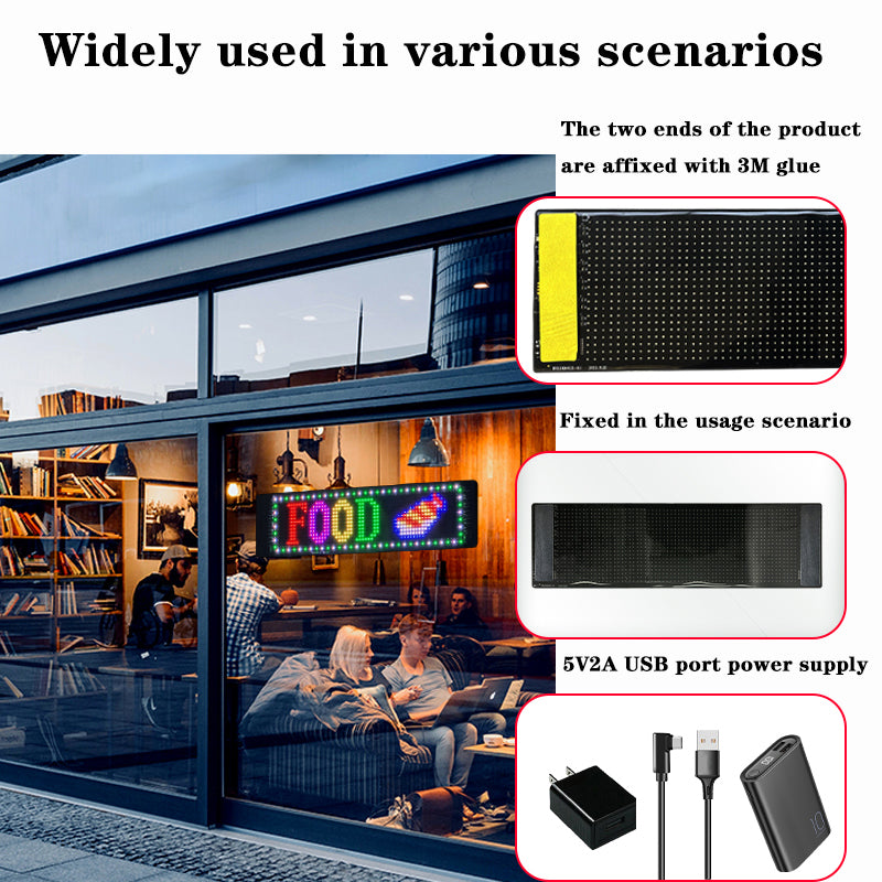 Programmable LED Sign Devil Eyes Display for Windshield with Customizable DIY Scrolling Text Patterns Animations