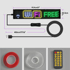 Programmable LED Sign Devil Eyes Display for Windshield with Customizable DIY Scrolling Text Patterns Animations