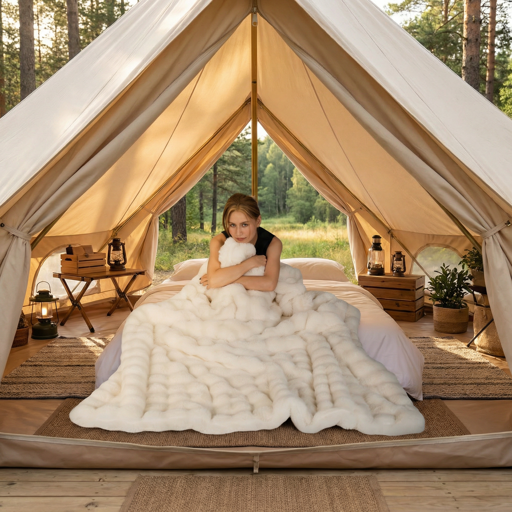 Bubble Faux Fur Blanket