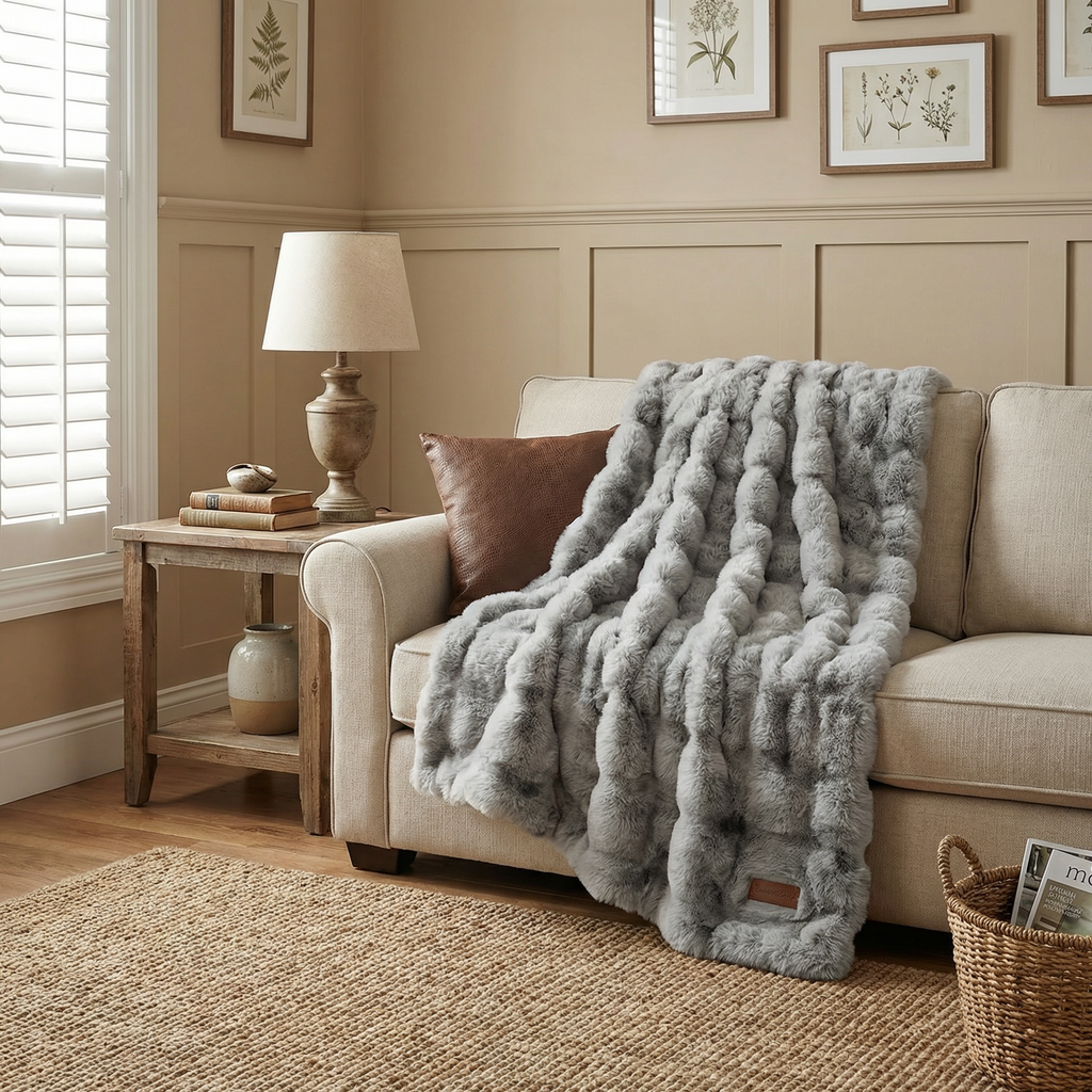 Bubble Faux Fur Blanket