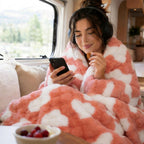 SpottedCozy Ultra Soft Plush Cozy Throw Blanket, Faux Rabbit Fur Blanket for Couch