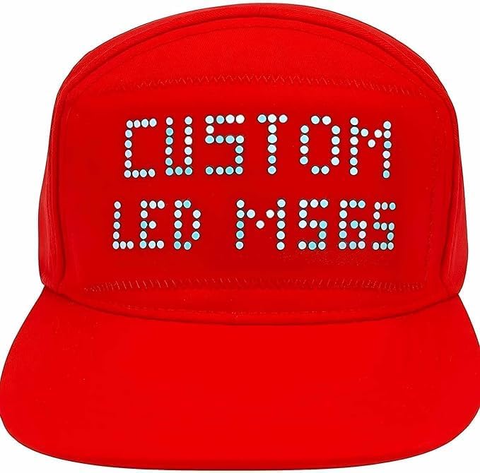 MasterAkoh Programmable LED Hat, DIY Customizable LED Scrolling Messages Display Light Up Hat