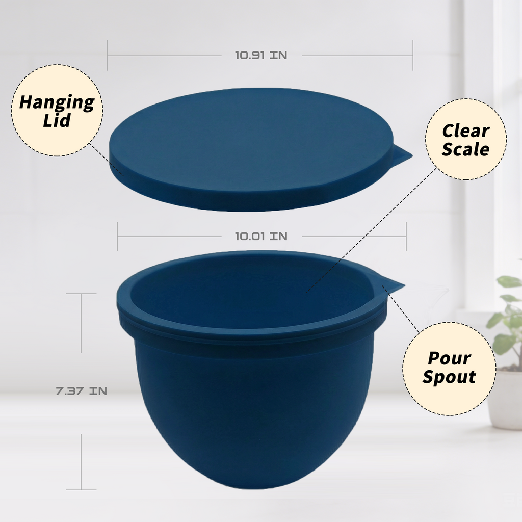 BPA-Free Food Grade Silicone Bowl Liner with Lid for Kitchenaid Stand Mixer Tilt-Head 4.5-5 Qt Salad Mixing Bowl, Thick Non-Stick Odor-Free, Ideal for Ice Cream Maker Baking Meal Prep