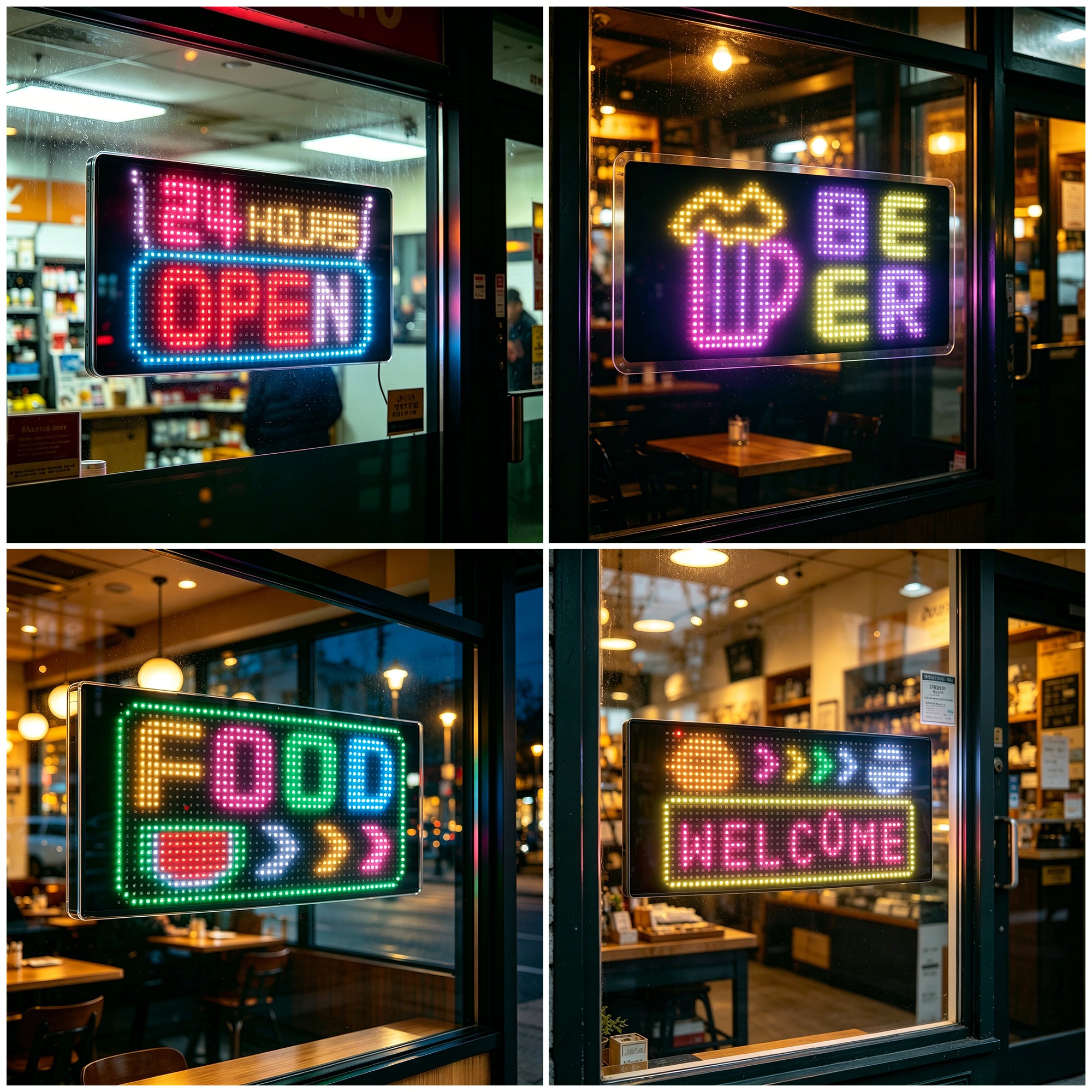 Programmable LED Sign Devil Eyes Display for Windshield with Customizable DIY Scrolling Text Patterns Animations