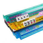 WonderTopia American Mahjong Set with Beige Brown Carrying Bag, 166 White Tiles, 4 All-in-One Color Racks and Pushers, Mahjong Tiles Set for Family Game Night (Ma Jong, Mah-Jongg, Majiang)