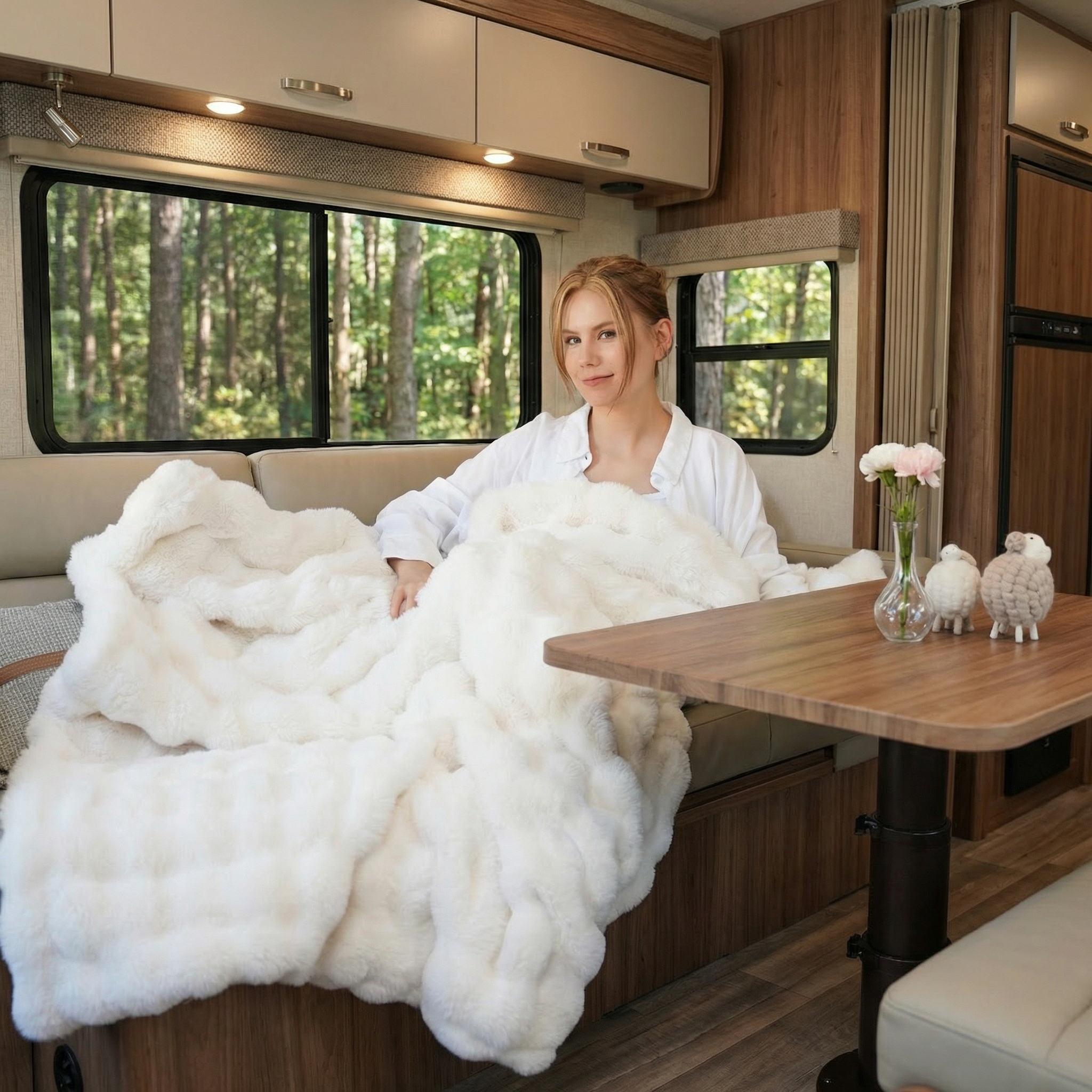 Bubble Faux Fur Blanket