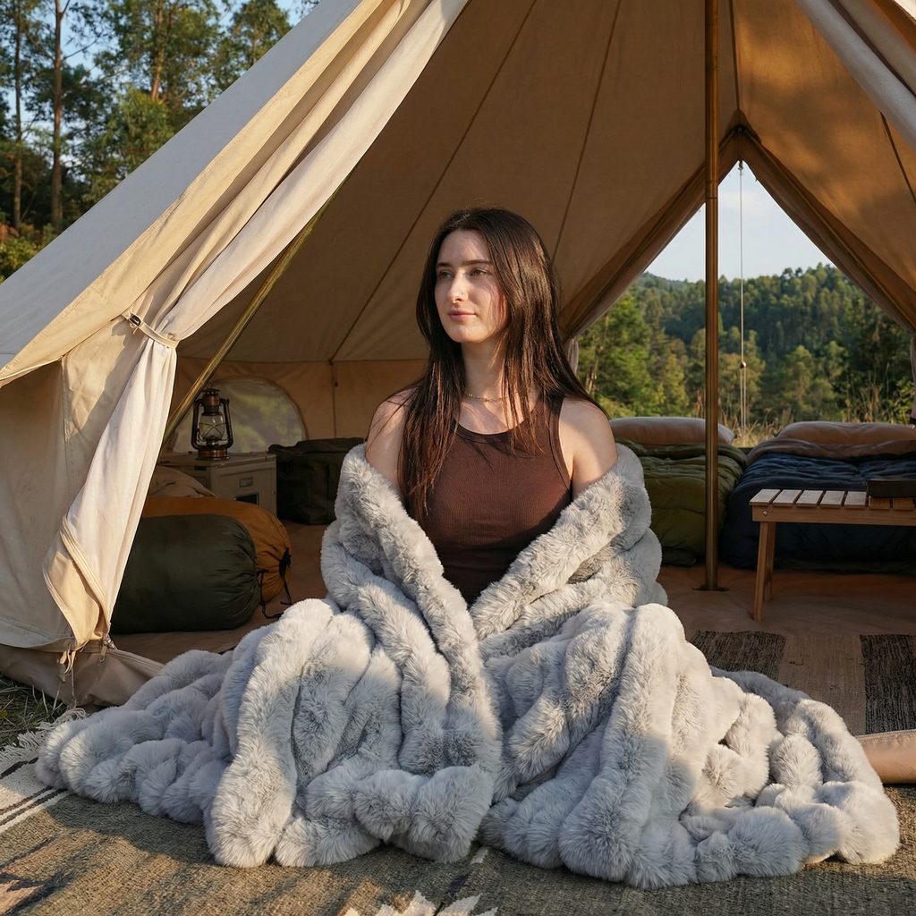 Bubble Faux Fur Blanket