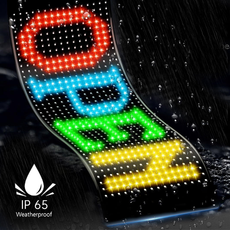 Programmable LED Sign Devil Eyes Display for Windshield with Customizable DIY Scrolling Text Patterns Animations