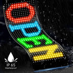 Programmable LED Sign Devil Eyes Display for Windshield with Customizable DIY Scrolling Text Patterns Animations