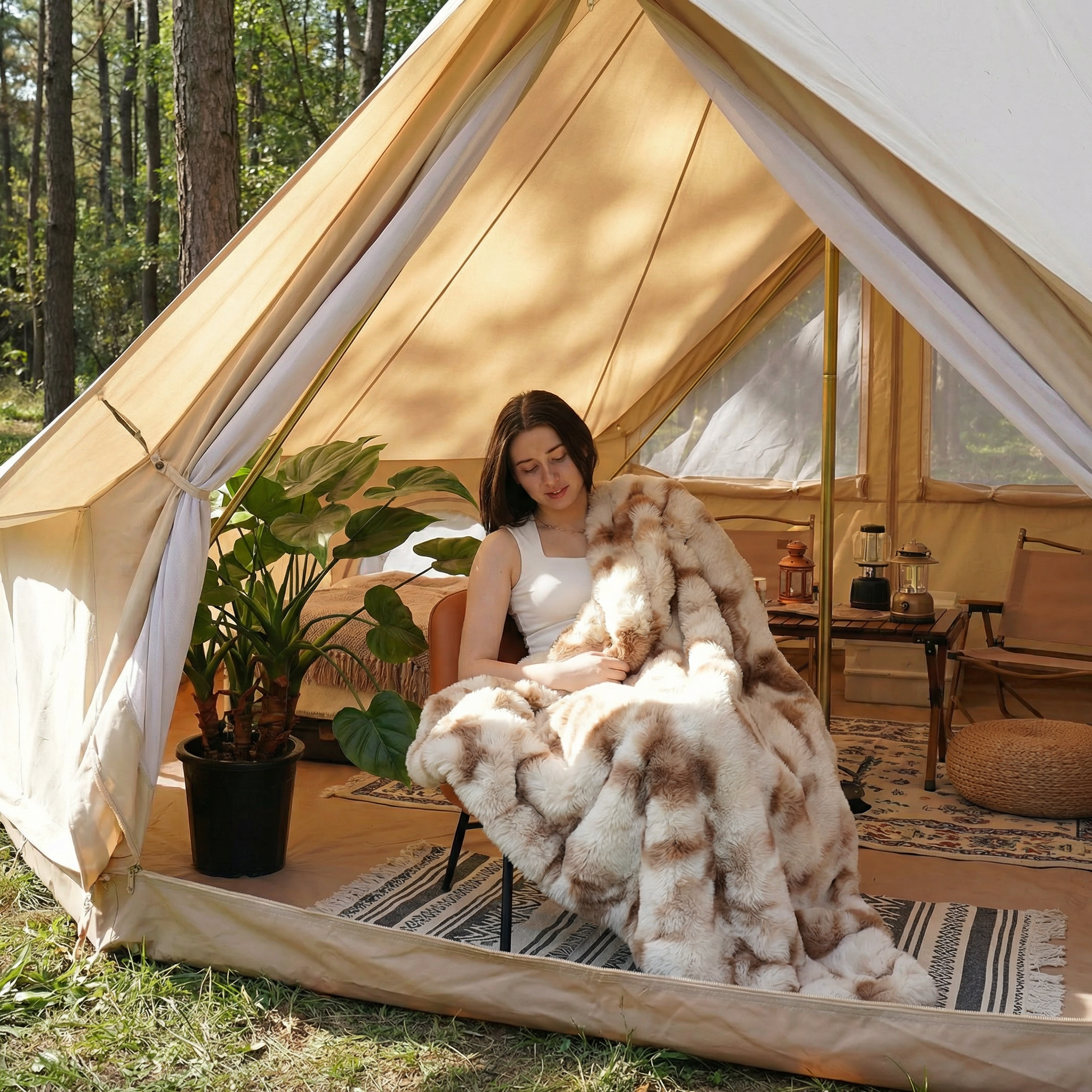 Bubble Faux Fur Blanket