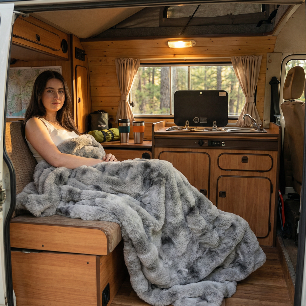 Bubble Faux Fur Blanket