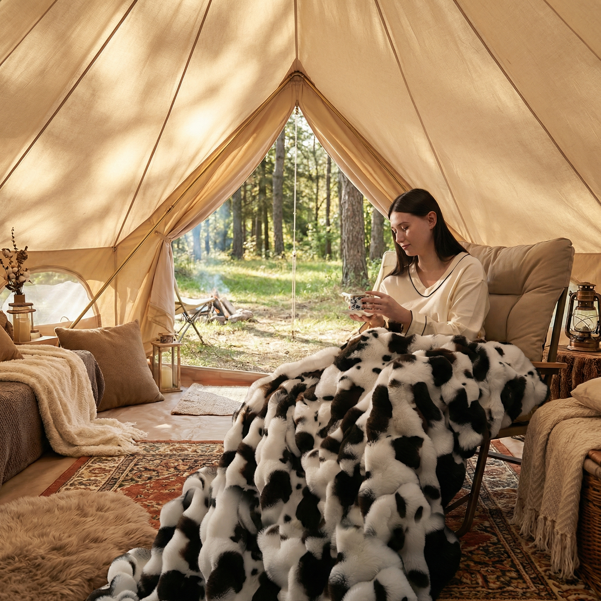 Bubble Faux Fur Blanket