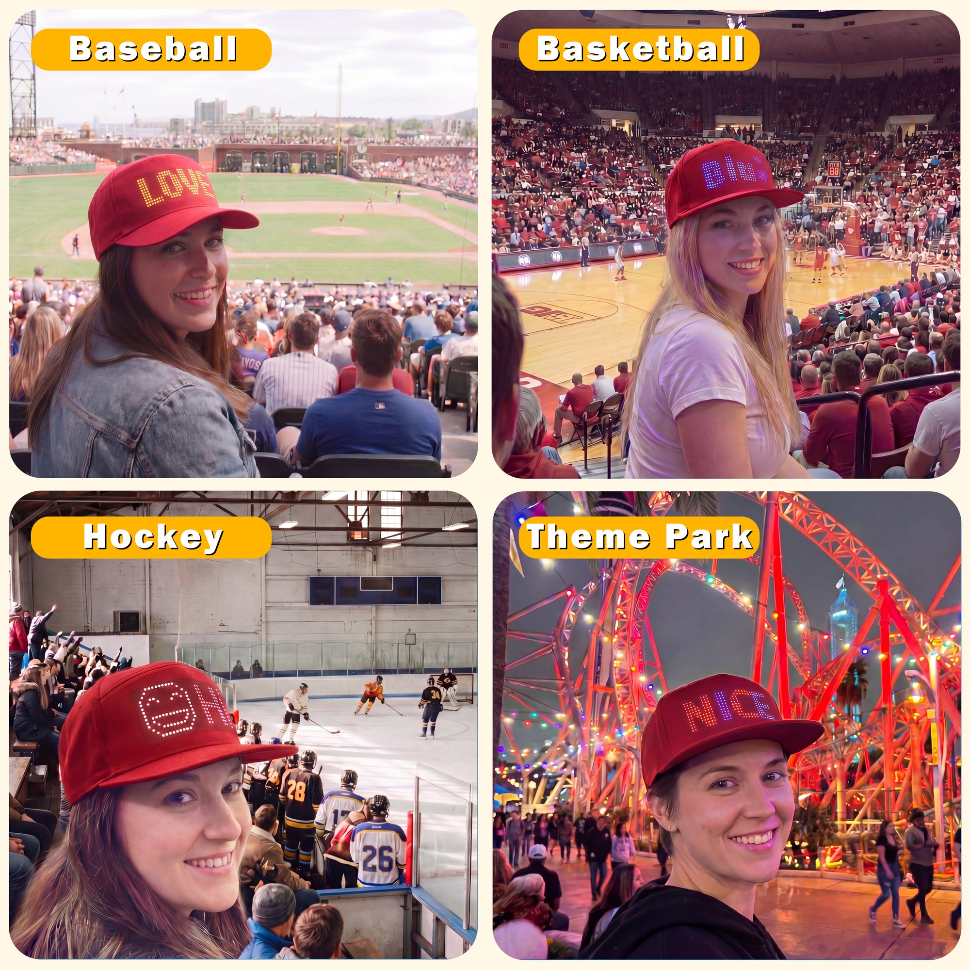 MasterAkoh Programmable LED Hat, DIY Customizable LED Scrolling Messages Display Light Up Hat