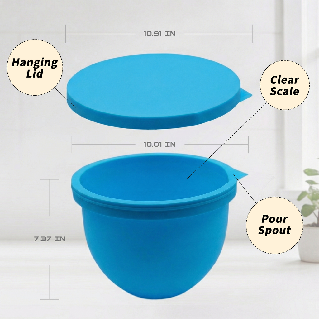 BPA-Free Food Grade Silicone Bowl Liner with Lid for Kitchenaid Stand Mixer Tilt-Head 4.5-5 Qt Salad Mixing Bowl, Thick Non-Stick Odor-Free, Ideal for Ice Cream Maker Baking Meal Prep