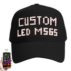 MasterAkoh LED Programmable Baseball Cap with Bluetooth App Control Scrolling Message Display Light Up Hat, Customizable Text Animation Pattern Display for Adult Unisex, Rechargeable Curved Brim