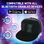MasterAkoh Programmable LED Hat, DIY Customizable LED Scrolling Messages Display Light Up Hat