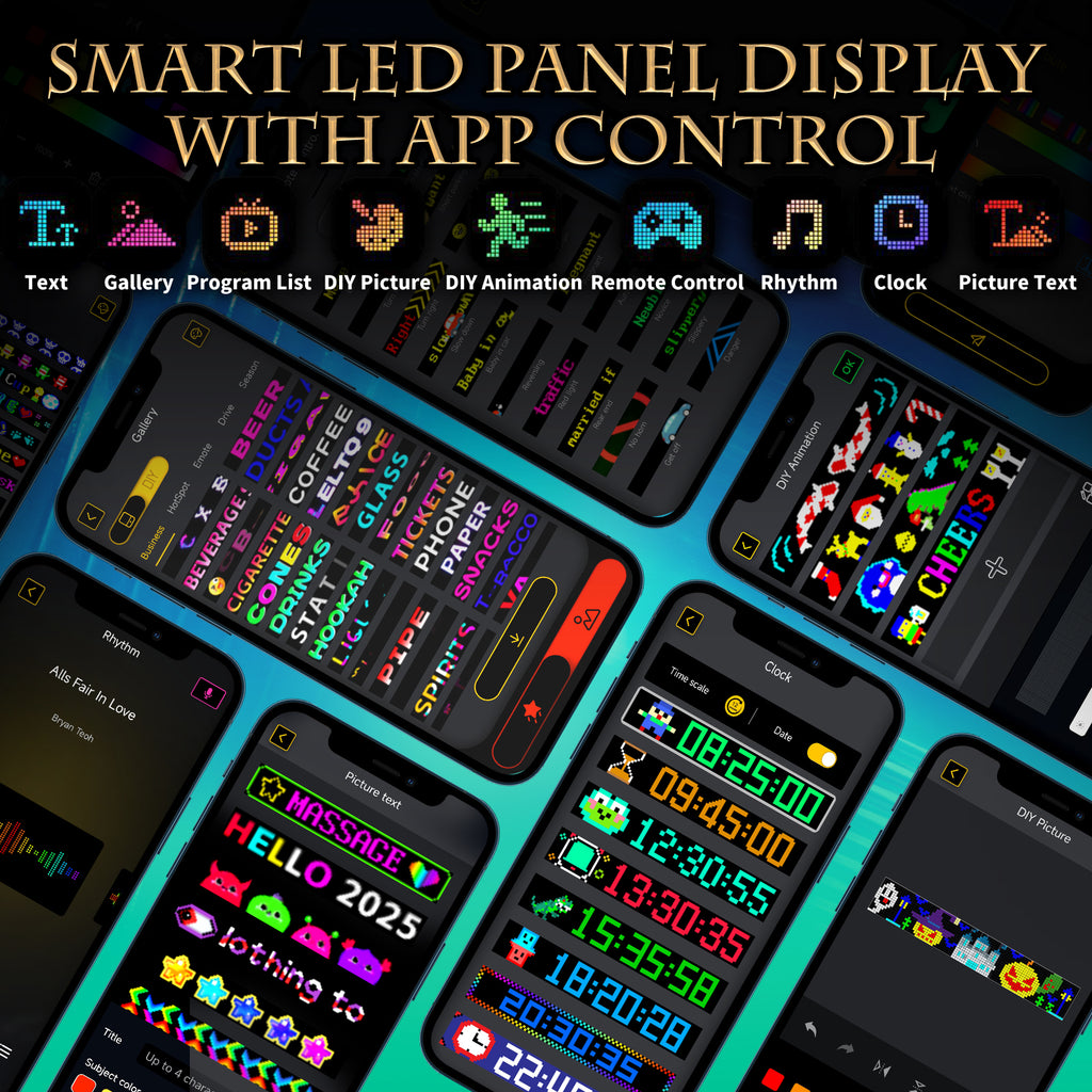 MasterAkoh Programmable LED Hat, DIY Customizable LED Scrolling Messages Display Light Up Hat