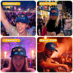 MasterAkoh LED Programmable Baseball Cap with Bluetooth App Control Scrolling Message Display Light Up Hat, Customizable Text Animation Pattern Display for Adult Unisex, Rechargeable Curved Brim
