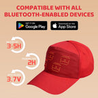 MasterAkoh LED Programmable Baseball Cap with Bluetooth App Control Scrolling Message Display Light Up Hat, Customizable Text Animation Pattern Display for Adult Unisex, Rechargeable Curved Brim